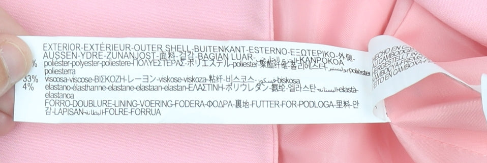 Zara Women Pink Slim Fit Single Breasted Blazer Jacket Size M