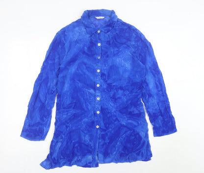 Marks and Spencer Women’s Blue Viscose Button-Up Shirt UK 14