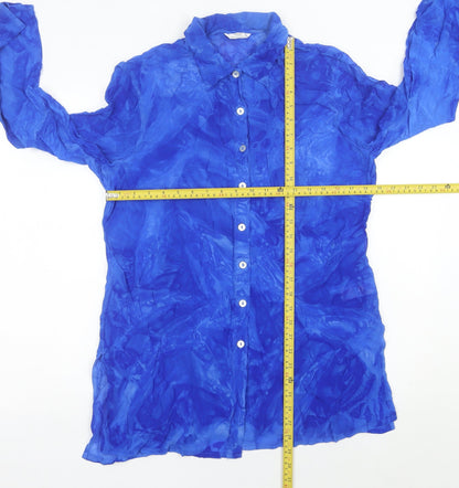 Marks and Spencer Women’s Blue Viscose Button-Up Shirt UK 14