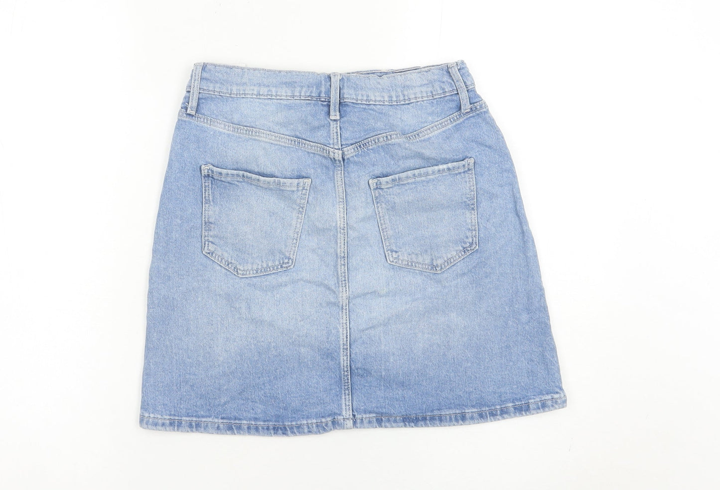 H&M Girls Blue Denim Short Skirt Size 14Y Distressed Casual
