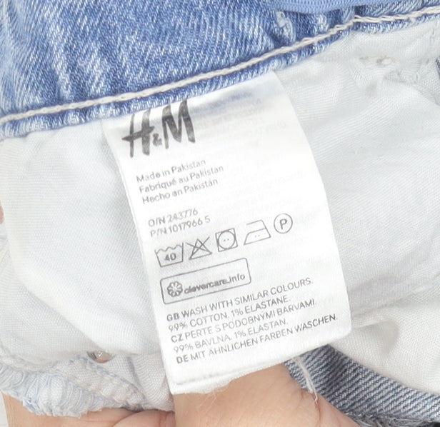 H&M Girls Blue Denim Short Skirt Size 14Y Distressed Casual