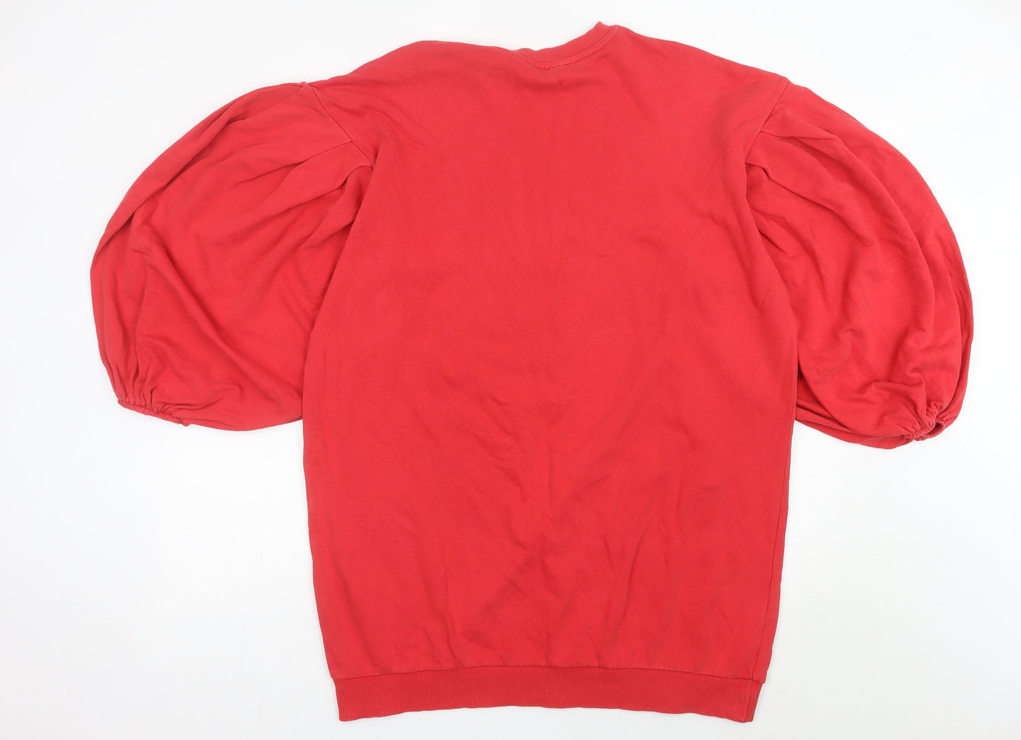 ASOS Womens Red Shift Balloon Sleeve Dress Size 8 Crew Neck