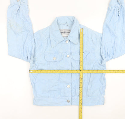 Henri Lloyd Womens Blue Corduroy Jacket Size 10 Casual Cropped
