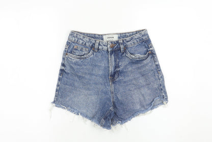 New Look Women Blue Size 6 High Rise Cut-Off Denim Shorts