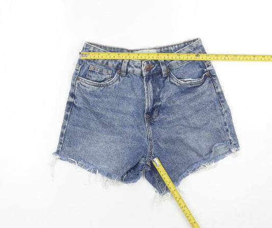 New Look Women Blue Size 6 High Rise Cut-Off Denim Shorts