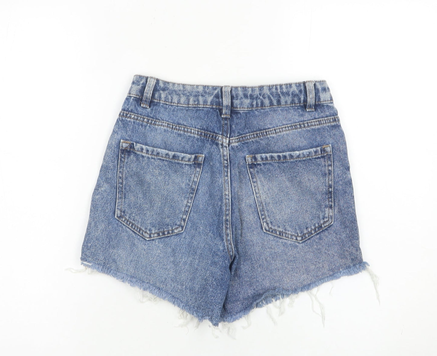 New Look Women Blue Size 6 High Rise Cut-Off Denim Shorts