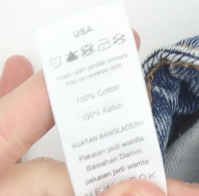 New Look Women Blue Size 6 High Rise Cut-Off Denim Shorts