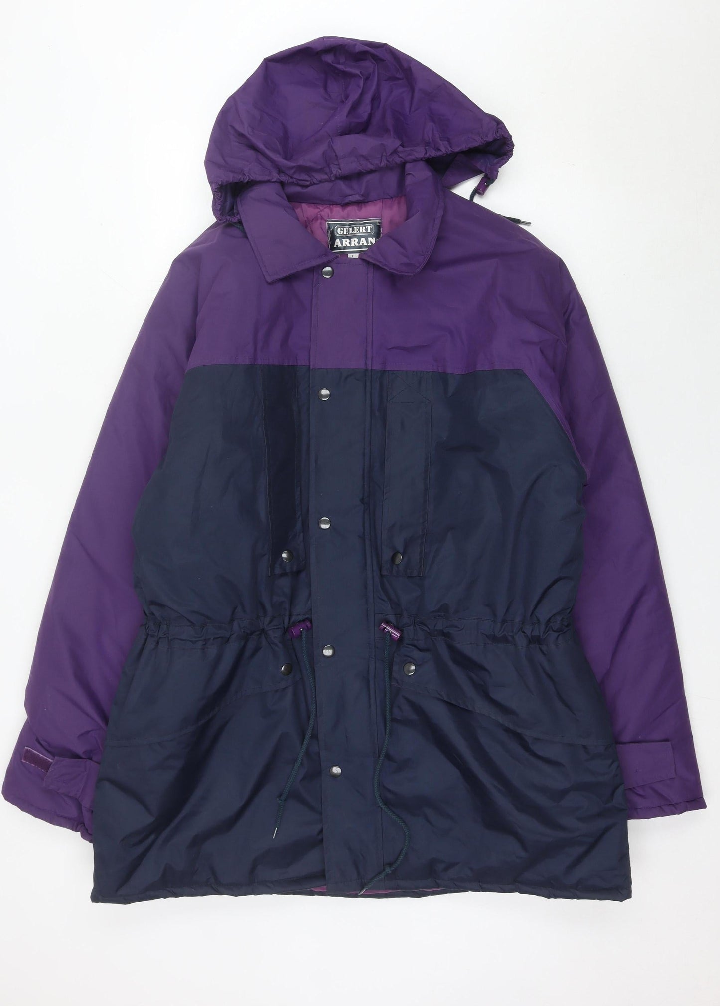 Gelert Women’s Purple Blue Parka Jacket L Hooded Waterproof
