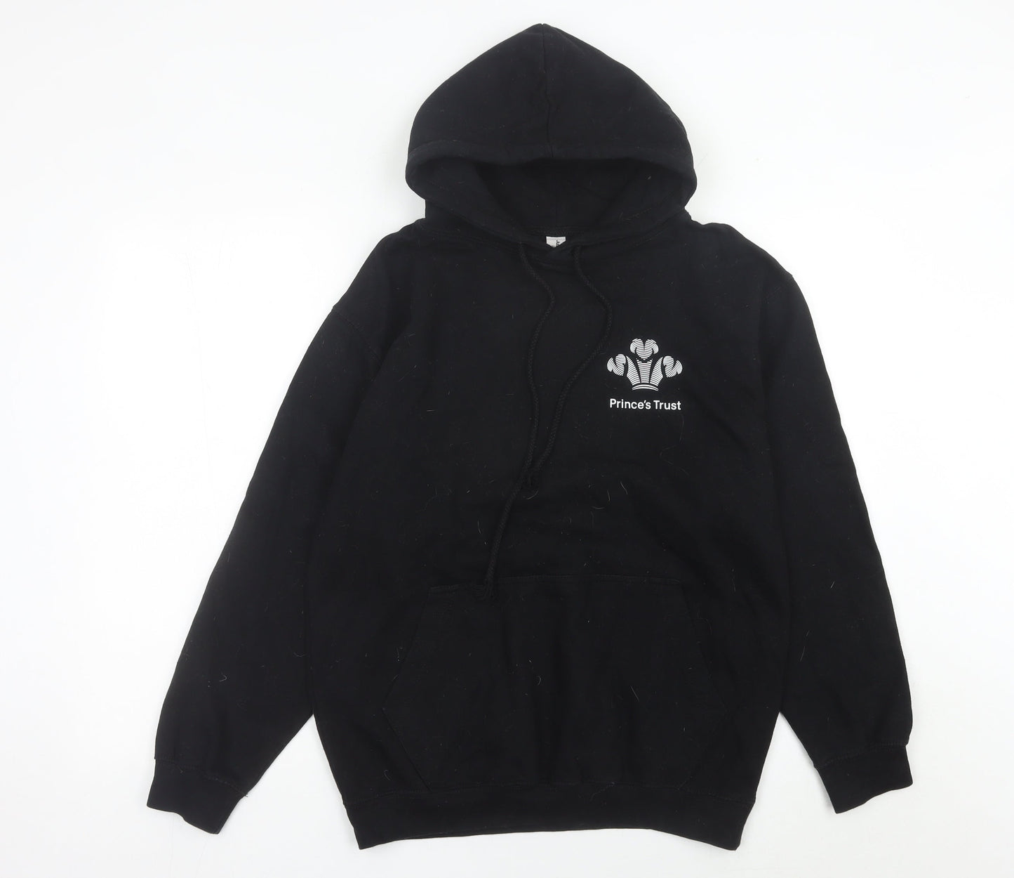 Just Hoods AWDis Women's Black Medium Pullover Hoodie Prince's Trust Logo