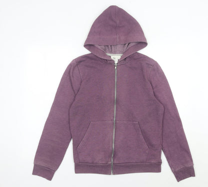 Topman Men’s Purple Full Zip Hoodie Size S Regular Fit Cotton Blend