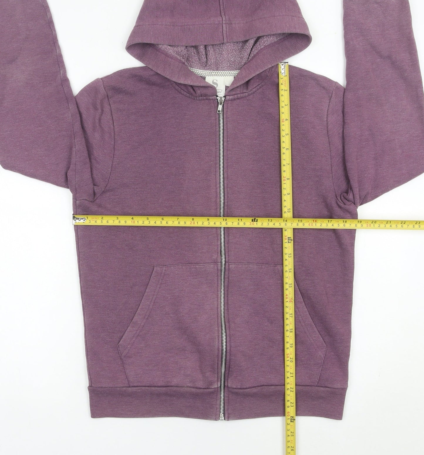 Topman Men’s Purple Full Zip Hoodie Size S Regular Fit Cotton Blend