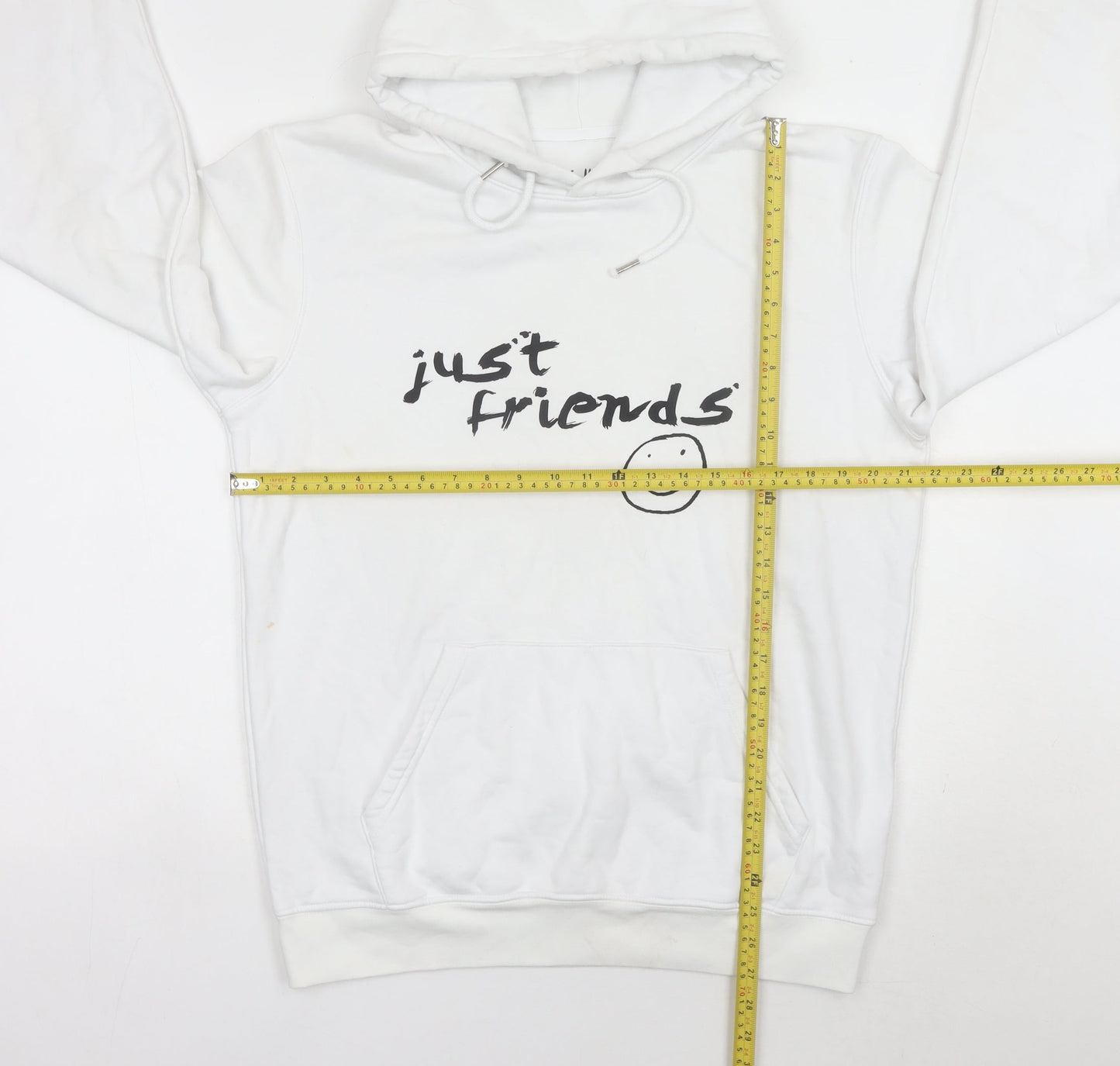 Stanley/Stella Unisex White Hoodie M Pullover Just Friends Logo