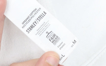 Stanley/Stella Unisex White Hoodie M Pullover Just Friends Logo