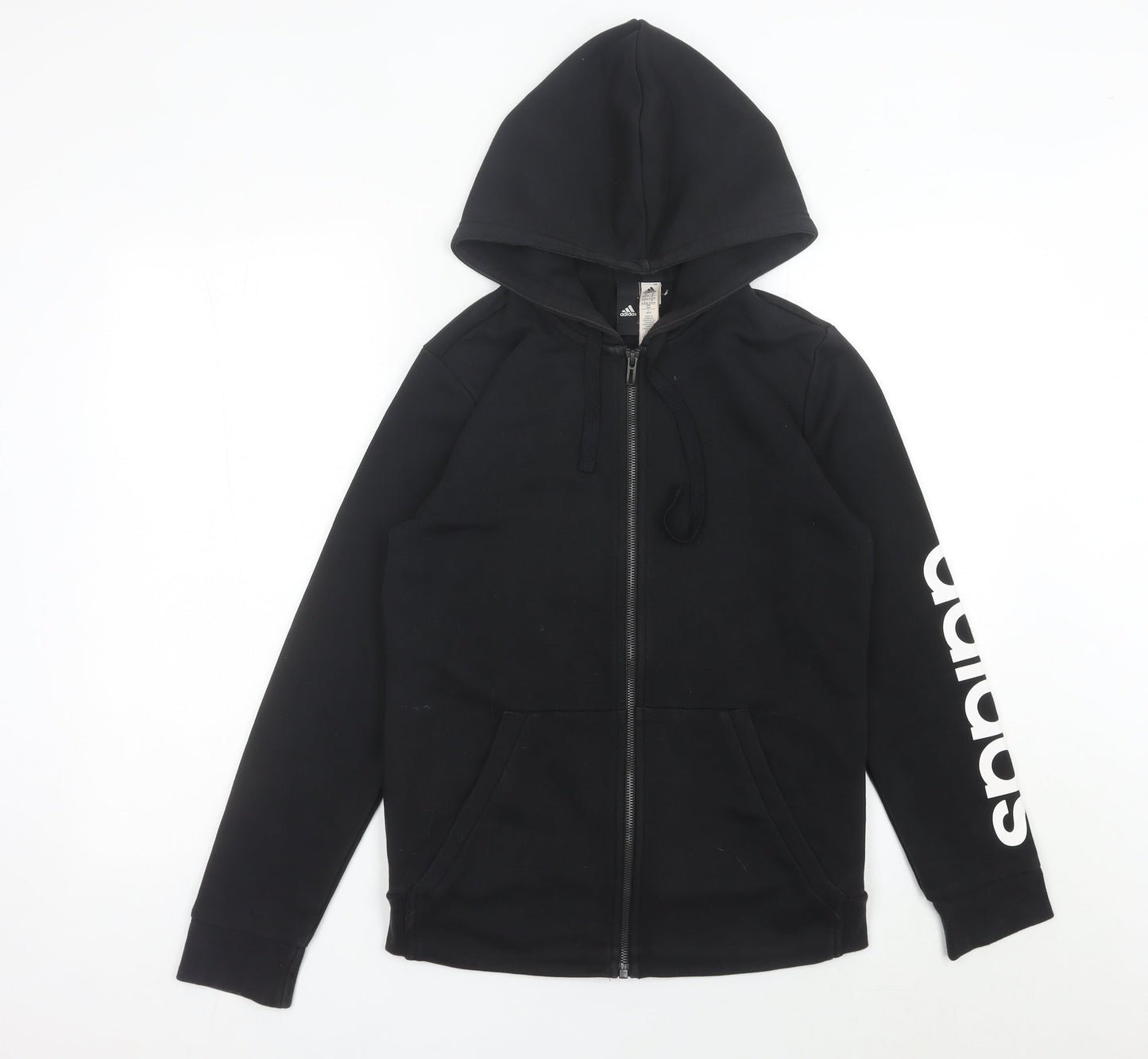 Adidas Women’s Black Full Zip Hoodie Size 12/14 Logo Print
