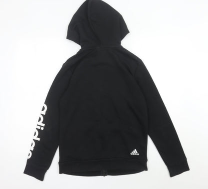 Adidas Women’s Black Full Zip Hoodie Size 12/14 Logo Print