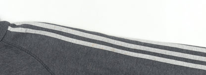 Adidas Boys Grey Pullover Hoodie 13-14 Years Long Sleeve Logo Sportswear