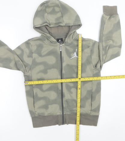 Jordan Boys Green Camouflage Full Zip Hoodie 10-12 Yrs Basketball Logo
