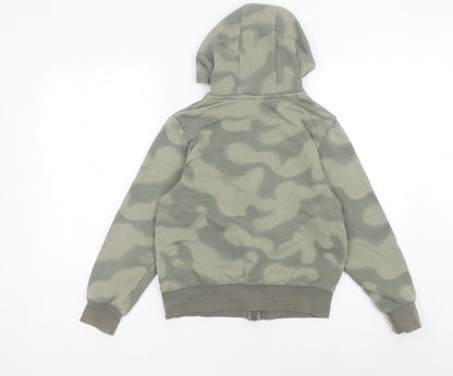 Jordan Boys Green Camouflage Full Zip Hoodie 10-12 Yrs Basketball Logo