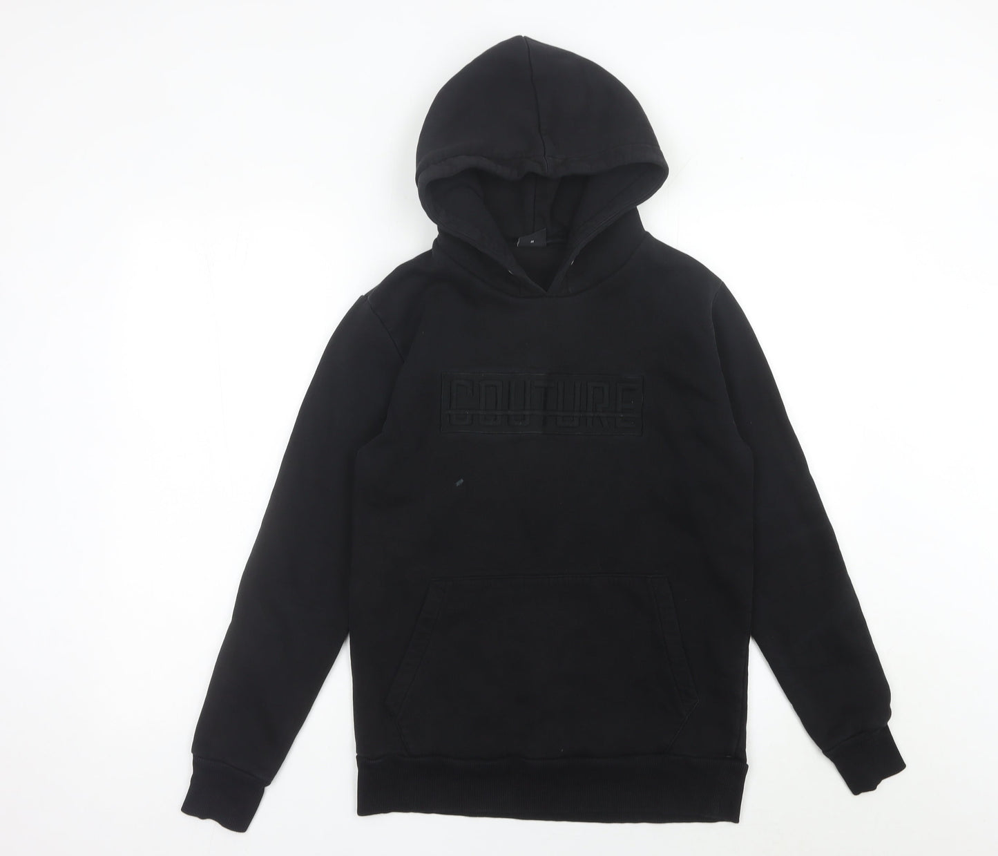 Fresh Couture Mens Black Pullover Hoodie M Logo Graphic Cotton Blend