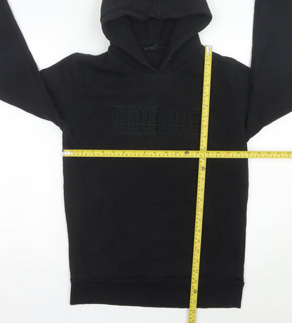 Fresh Couture Mens Black Pullover Hoodie M Logo Graphic Cotton Blend
