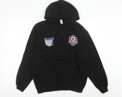 Mens UK Size M JustHoods Black Pullover Hoodie
