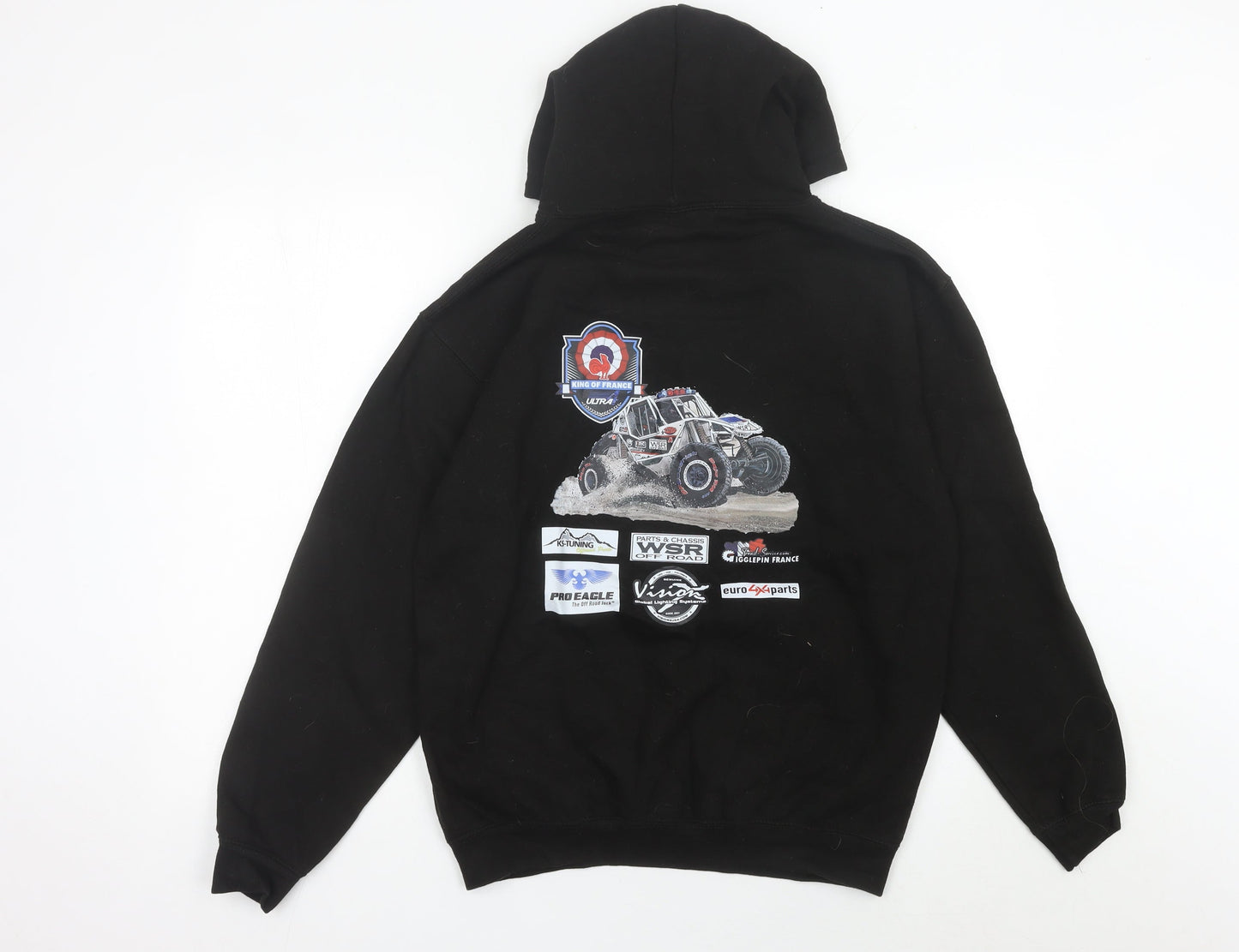 Mens UK Size M JustHoods Black Pullover Hoodie