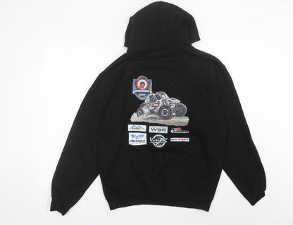 Mens UK Size M JustHoods Black Pullover Hoodie