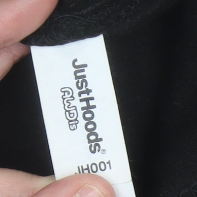 Mens UK Size M JustHoods Black Pullover Hoodie