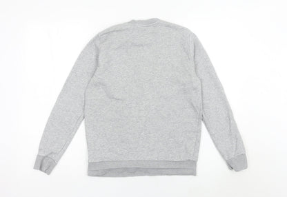 Adidas Boys Grey Logo Pullover Sweatshirt 13-14Y Long Sleeve Crew Neck