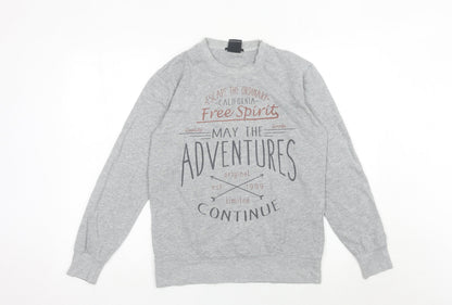 Smog Unisex Adults Grey Pullover Sweatshirt S Regular Fit