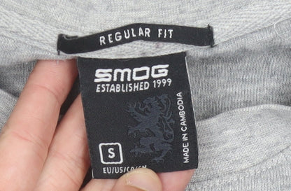 Smog Unisex Adults Grey Pullover Sweatshirt S Regular Fit