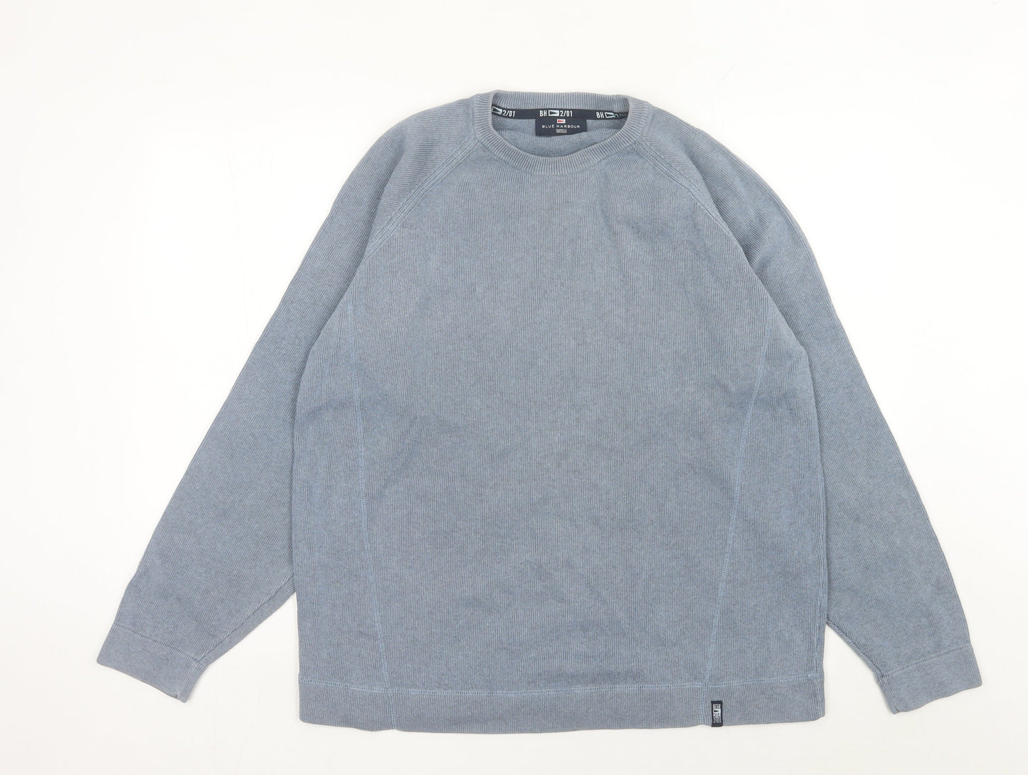 Marks & Spencer Men’s Blue XL Cotton Crew Neck Jumper