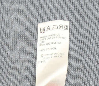 Marks & Spencer Men’s Blue XL Cotton Crew Neck Jumper