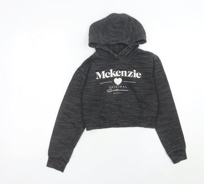 McKenzie Girls Grey Pullover Hoodie 8-10 Years Logo Hooded Sweatshirt