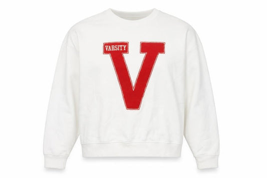 New Look Women’s White Sweatshirt Small Varsity Logo Pullover