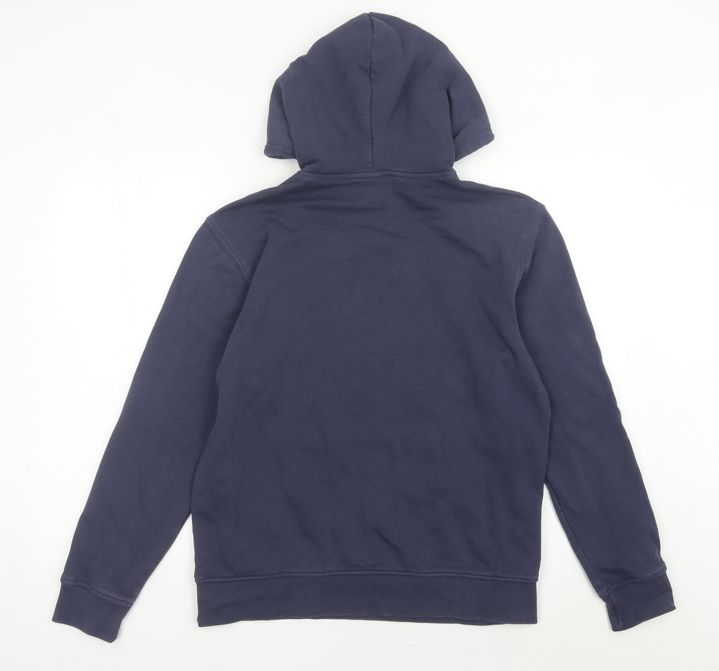 Adidas Womens Blue Hoodie UK 12 Pullover Long Sleeve Cotton Blend