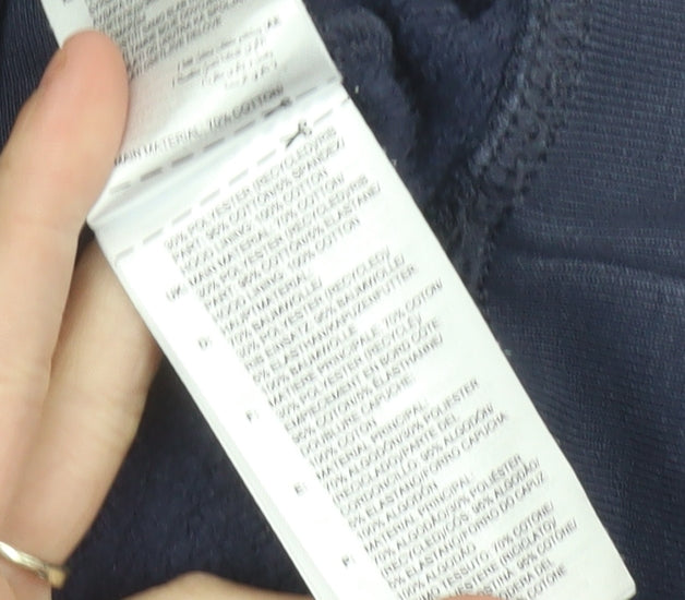 Adidas Womens Blue Hoodie UK 12 Pullover Long Sleeve Cotton Blend