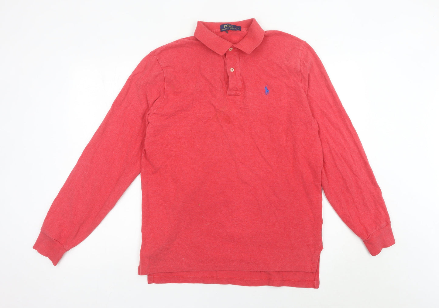 Ralph Lauren Men’s Red Long Sleeve Polo Shirt Size M Cotton