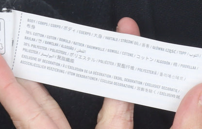 Hollister Men’s Black White Long Sleeve Polo Shirt L Colourblock