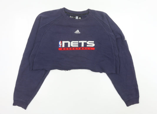 Adidas NBA Fusion Nets Women’s Navy Cropped Sweatshirt L