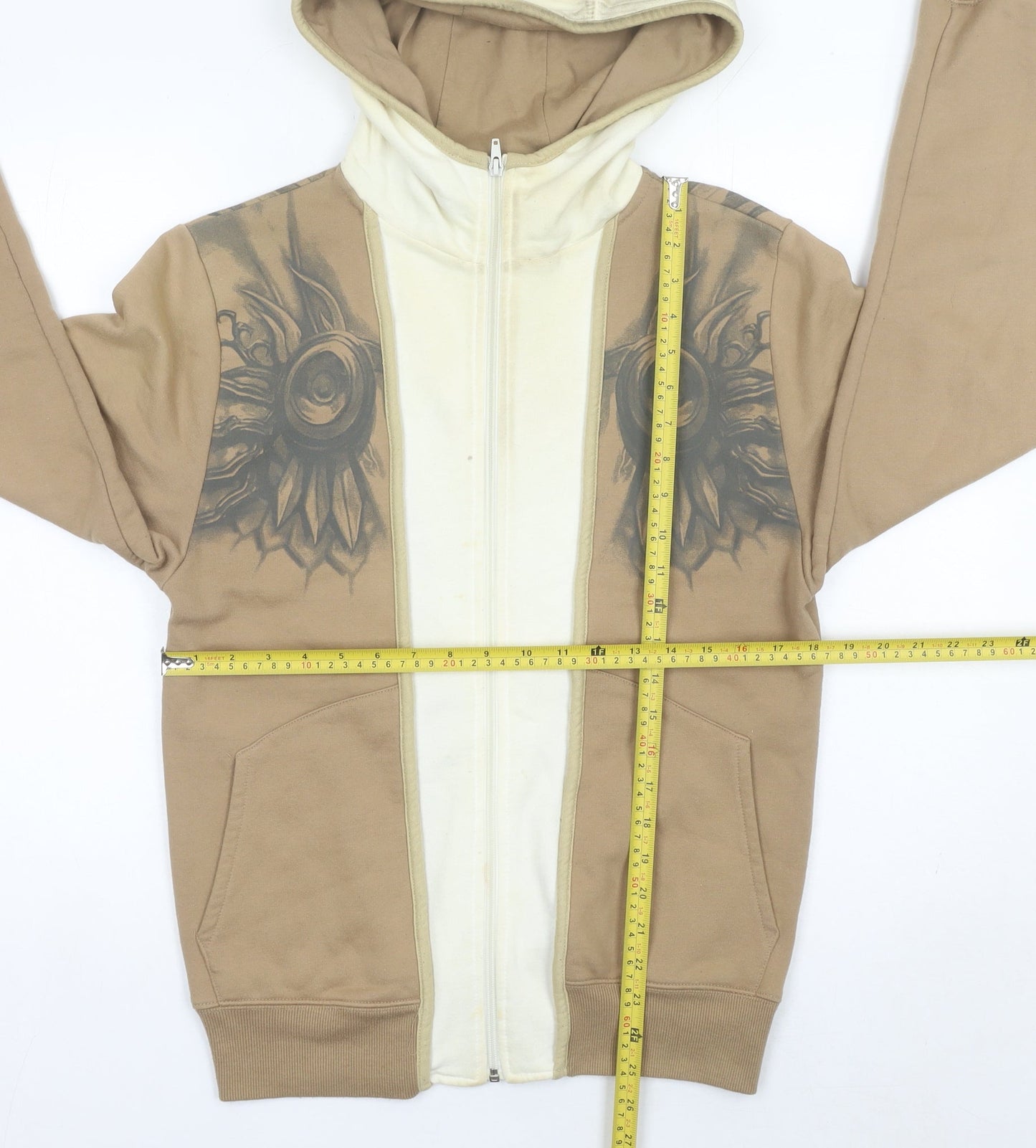 Jinx Blizzard Men’s Beige XS Full Zip Graphic Hoodie