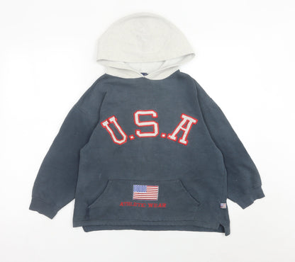USA Sport Kids Blue Pullover Hoodie 7 Years Unisex Athletic Wear