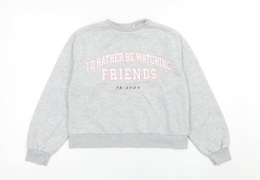 Friends Girls Grey Sweatshirt 12-13Y Graphic Pullover Casual