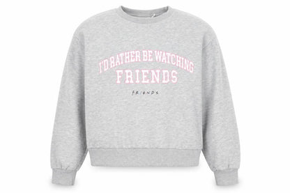Front view of Friends girls’ grey sweatshirt 12-13y graphic pullover casual