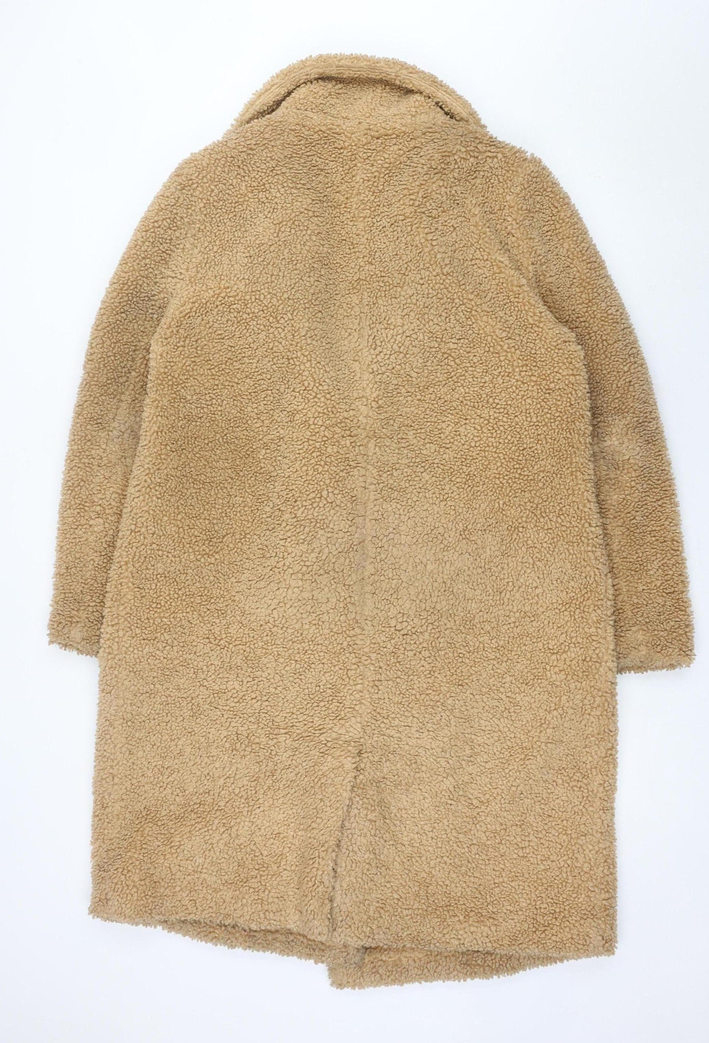Blue Vanilla Women’s Beige Teddy Coat Size 12 Long Overcoat