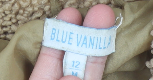 Blue Vanilla Women’s Beige Teddy Coat Size 12 Long Overcoat