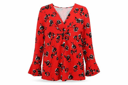 Womens UK Size 18 Sosandar Red Tunic Blouse