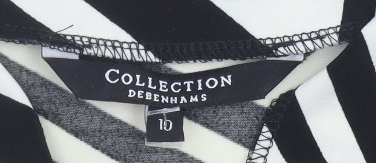 Debenhams Women’s Black White Geometric Wrap Dress Size 10