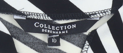 Debenhams Women’s Black White Geometric Wrap Dress Size 10