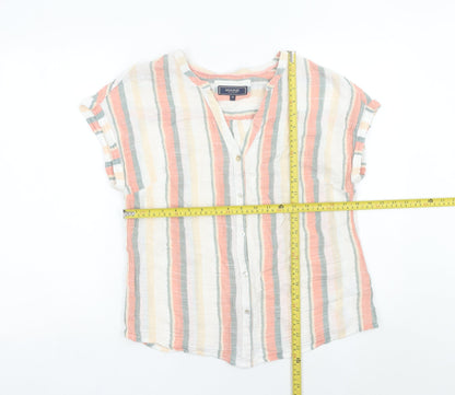 Maine New England Women’s Multicoloured Striped Cotton Blouse Size 14